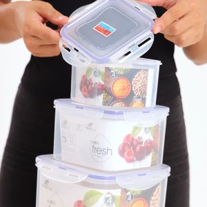 3pc Clip Food Storage Lunchbox Containers BPA Free