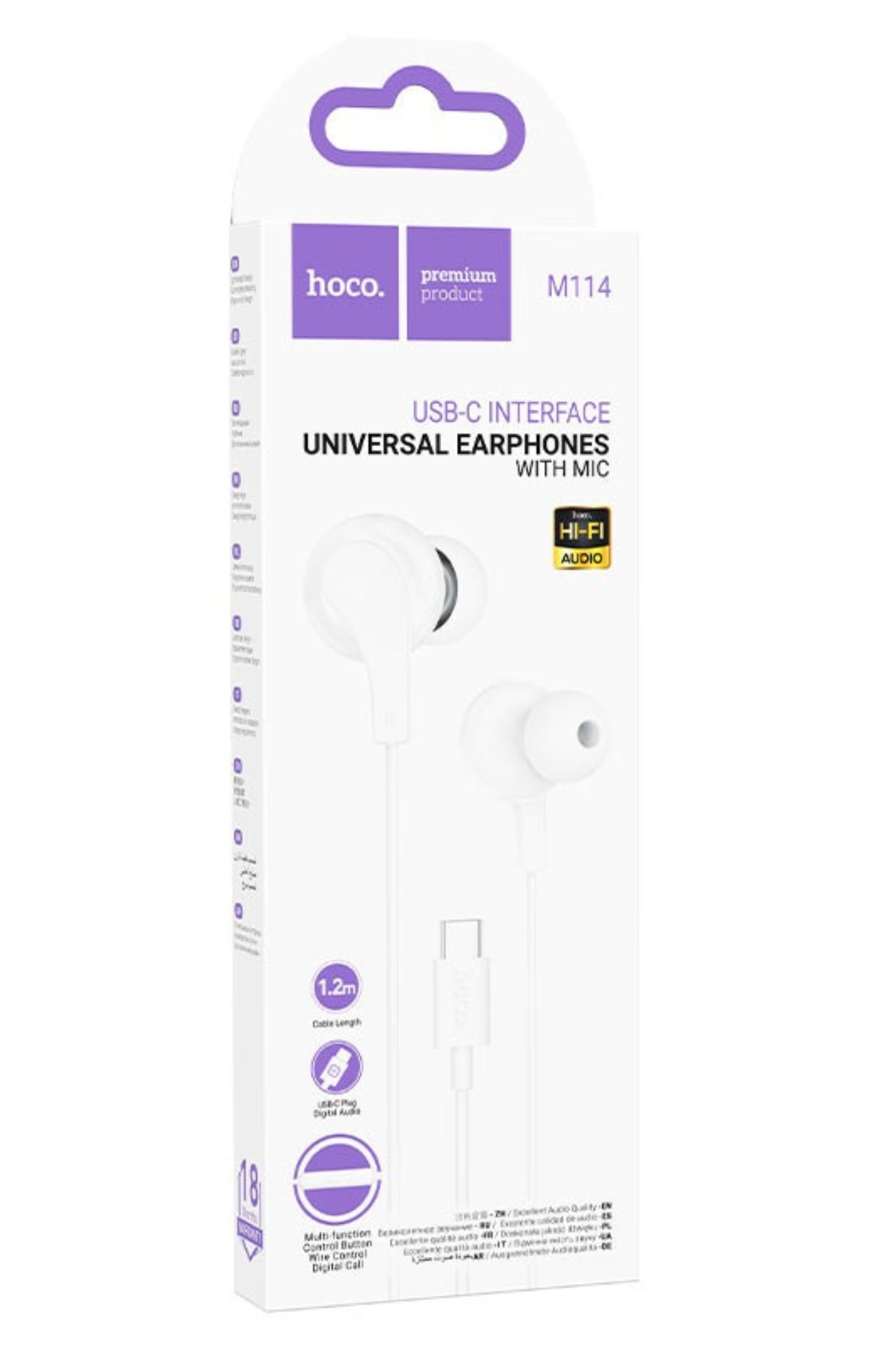 Hoco M114 Type-C Wired Earphones